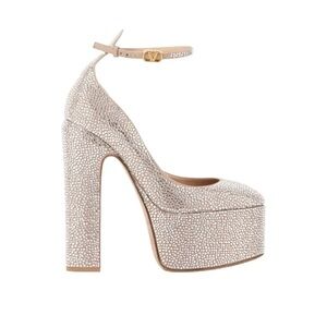 Valentino Tan-Go 155 Embellished Suede Platform Pump